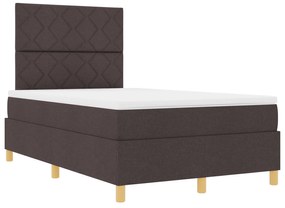 Cama Box Spring com Colchão Marrons Escuro 120x200 cm Tecido