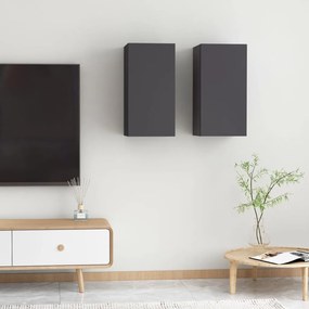 vidaXL Móveis de TV 2 pcs 30,5x30x60 cm derivados de madeira cinzento