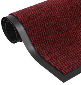 132716 vidaXL Tapete controlo de pó retangular tufado 90x150 cm vermelho