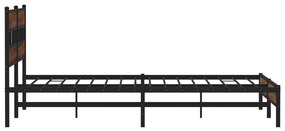 Estrutura cama sem colchão 183x213 cm metal carvalho castanho