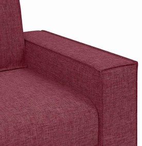 Conjunto de Sofá de 3 Peças com Almofadas Vermelho Vinho