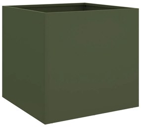 Vaso/floreira 49x47x46 cm aço verde azeitona