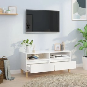 Móvel p/ TV 100x34,5x44,5 cm derivados madeira branco brilhante