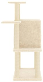 Árvore p/ gatos c/ postes arranhadores sisal 97 cm cor creme