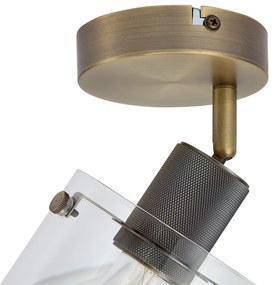 Foco de parede de design bronze com vidro transparente - Domo Moderno