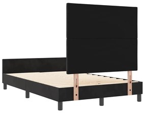 Estrutura de Cama de Veludo Preto vidaXL 120x200 cm