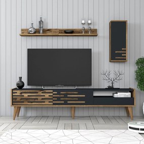 Móvel TV Valensiya – Nogueira Antracite – 180x35x45 cm