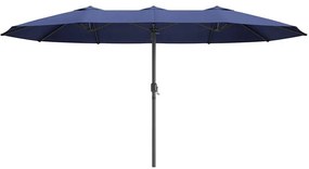 Guarda-sol duplo 460 x 270 cm Proteção UV até UPF 50+ Azul