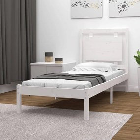 vidaXL Estrutura de cama 100x200 cm madeira maciça branco