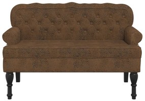 Banco com encosto 119,5x64,5x75 cm camurça castanho