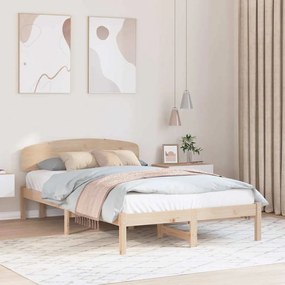 vidaXL Estrado de Cama com Cabeceira 120x200 cm Madeira Sólida de Pinho