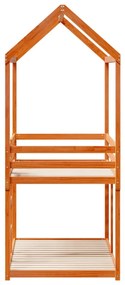 Beliche com telhado 90x190 cm pinho maciço castanho-mel