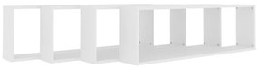 Prateleiras parede forma de cubo 4pcs contr. 100x15x30cm branco