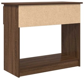 Mesa consola com gavetas 85,5x38,5x74,5 cm carvalho castanho