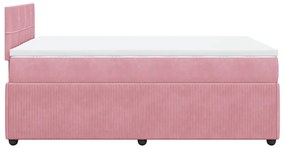 Cama boxspring com colchão 120x190 cm veludo rosa