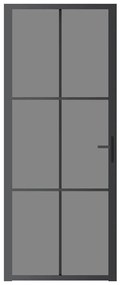 Porta de interior 83x201,5 cm vidro ESG e alumínio preto