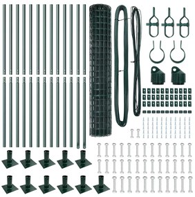Cerca Euro com 13 postes, 1,2 x 25m, em aço galvanizado