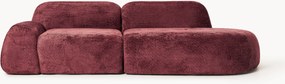Chaise longue modular em teddy-bouclé Wolke (3 lugares)