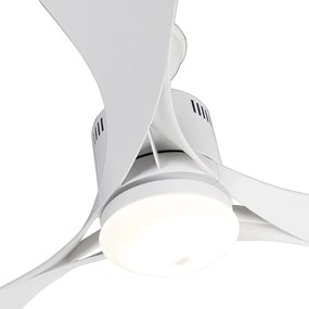 Ventilador de teto branco com LED e controle remoto - Kolm Moderno