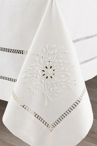 180x350 cm - Toalha de mesa de linho bordada a mão - bordados da lixa Creative Rosemary 2021