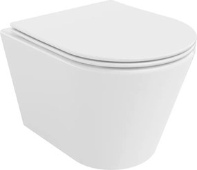 Mexen Rico sanitário WC Rimless com tampa de fecho suave slim, duroplast, branco brilho - 30720400