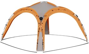 Tenda festas LED 4 paredes laterais 3,6x3,6x2,3 m cinza/laranja