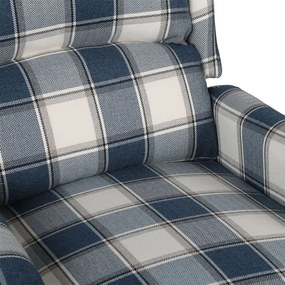 Poltrona de massagens reclinável tecido azul