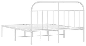 Estrutura de cama com cabeceira 180x200 cm metal branco