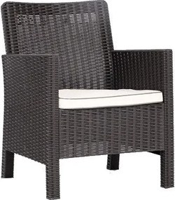 Conjunto de 2 Poltronas de Jardim ADRIATICO – Castanho com Coxim Beige