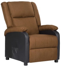 vidaXL Poltrona reclinável couro artificial/tecido cinza-acastanhado