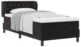 Cama Box com Colchão vidaXL Preta 100x200 cm Veludo