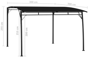 Toldo para-sol de jardim 3x3x2,55 m antracite