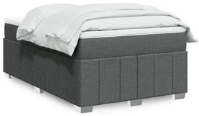 Cama com molas/colchão 120x200 cm tecido cinzento-escuro