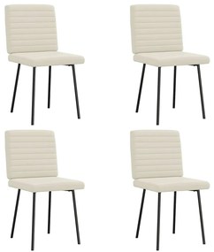 Cadeiras de jantar 4 pcs veludo cor creme