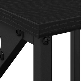 Mesa de Cabeceira vidaXL em Madeira de Carvalho Preta 34x35,5x70 cm em