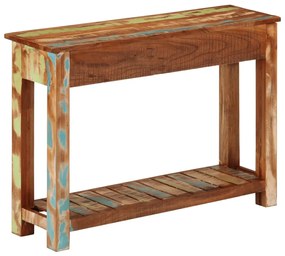 Mesa consola 110x30x76 cm madeira recuperada maciça