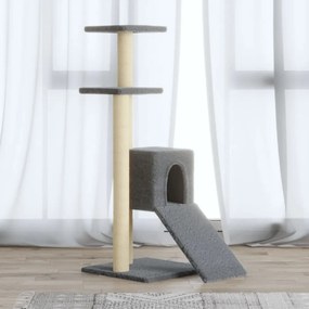 vidaXL Árvore p/ gatos c/ postes arranhadores sisal 92 cm cinza-claro