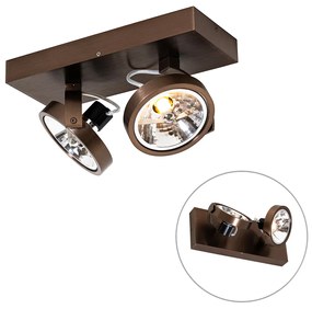 Projetores de teto design bronze escuro rotativos e inclináveis 2 luzes - Go Design