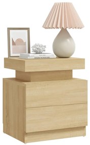 Mesa de cabeceira derivados de madeira carvalho sonoma