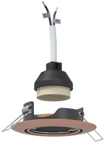 Luminárias Embutidas 12 pcs Redondas GU10 Cobre Ø90 mm Aço