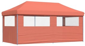 Tenda p/ festas pop-up dobrável 3 paredes laterais terracotta
