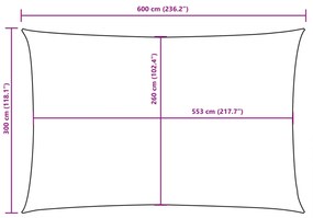 Guarda-Sol tecido Oxford retangular 3x6 m bege