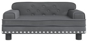 Cama para cães 70x45x30 cm veludo cinzento-escuro