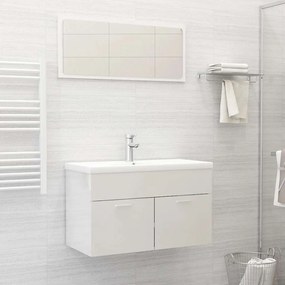 vidaXL 2pcs conj. móveis casa banho derivados madeira branco brilhante