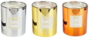 Conjunto 3 velas perfumadas cera de soja maçã golden/jasmim/sol de inverno METALLIC GLAMOUR Beliani