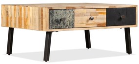Mesa de centro teca maciça reciclada 90x65x40 cm