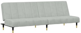 2 pcs conjunto de sofás veludo cinzento-claro