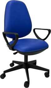 Cadeira Operativa WorkLite Braços Semi-Pele Azul – Conforto e Ergonomia Riva Office