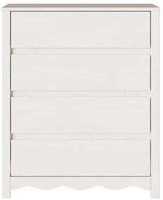 Cômoda vidaXL "DRAMMEN" Branca 76,5x40x91 cm Madeira Sólida de Pinho