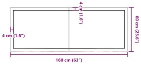 Prateleira de parede 160x60x(2-6) cm carvalho tratado castanho